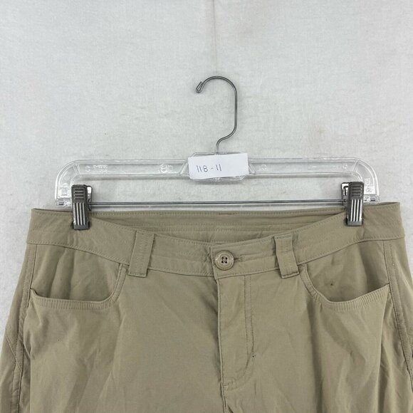 Eddie Bauer Cropped Pants Women's 8 Khaki Brown Midrise Zip Pocket Hiking Casual - Picture 13 of 13
